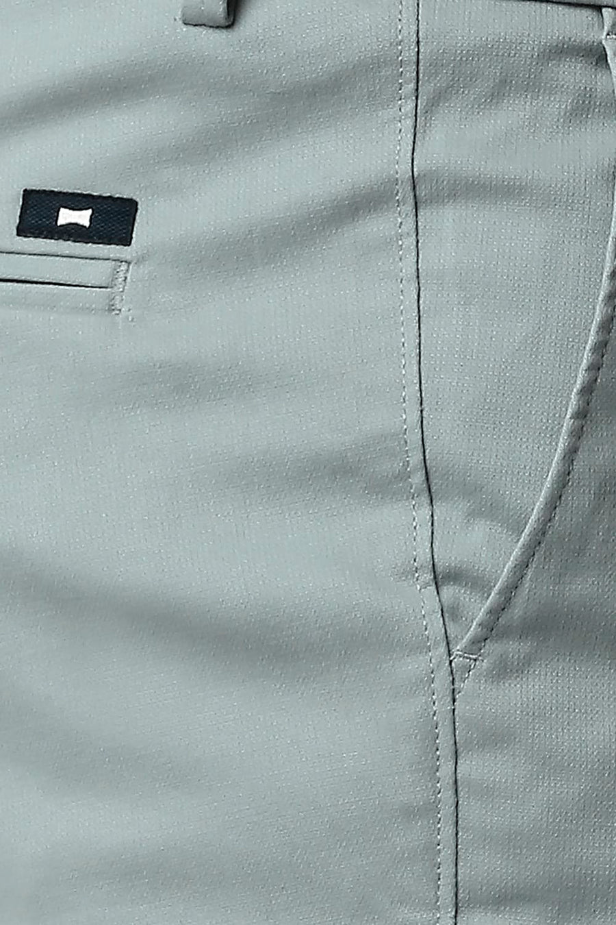 BASICS TAPERED FIT JADEITE TURQUOISE STRETCH TROUSERS