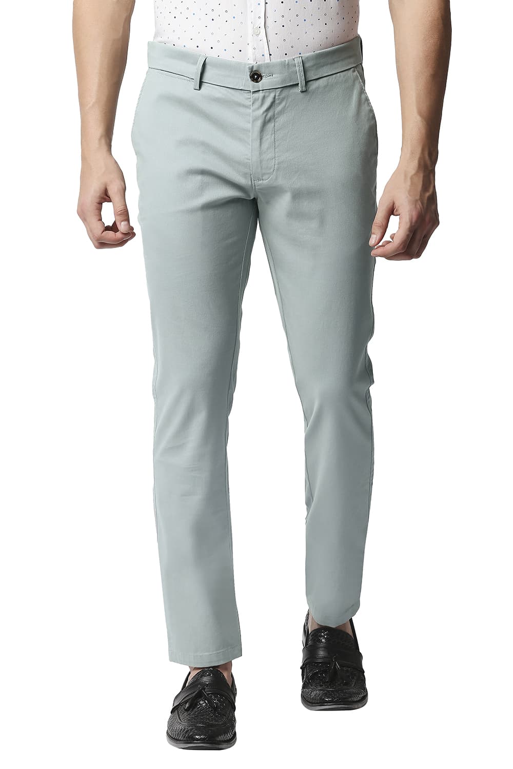 BASICS TAPERED FIT STRETCH TROUSERS