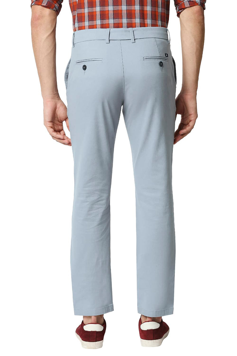 BASICS TAPERED FIT CITADEL BLUE STRETCH TROUSERS