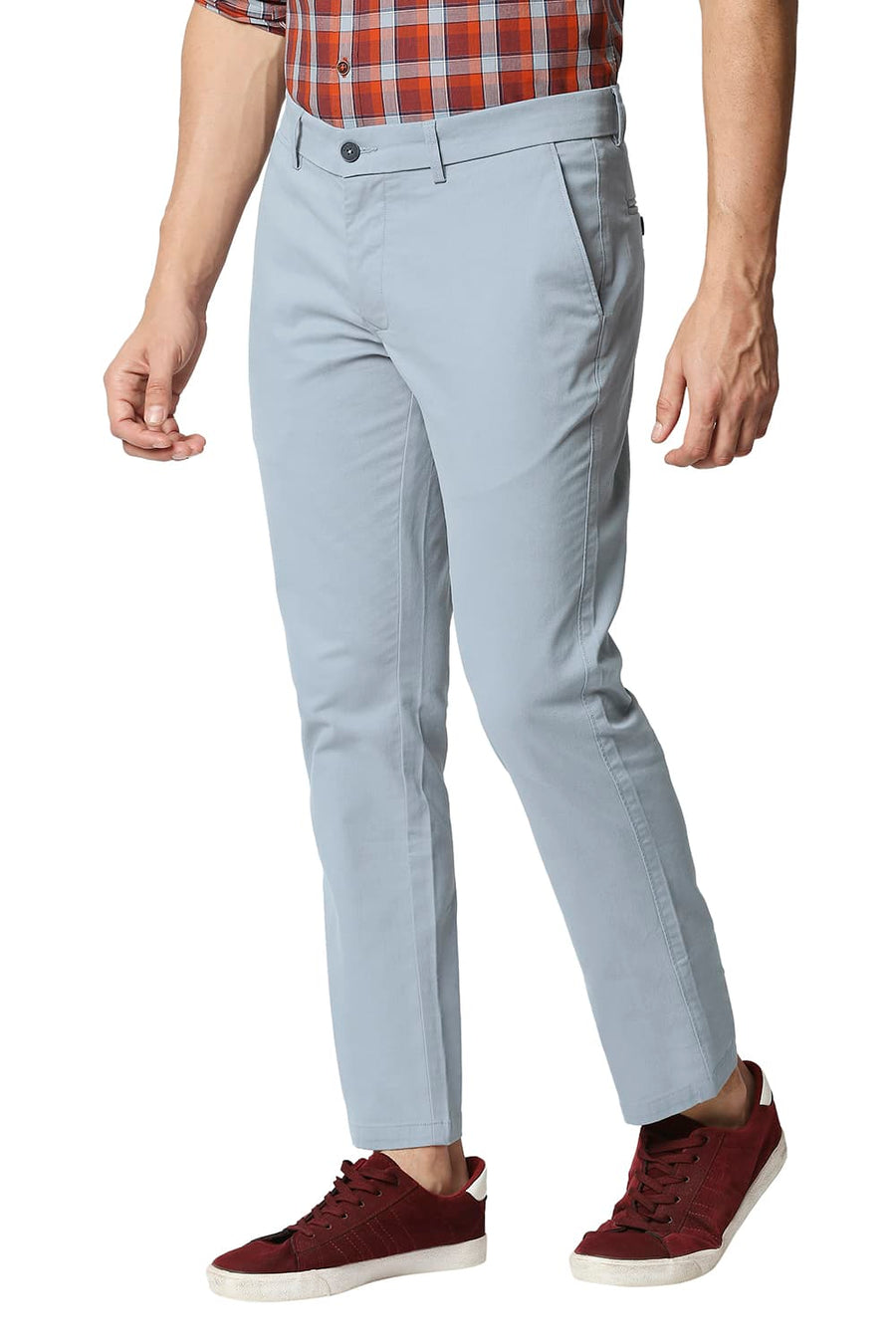 BASICS TAPERED FIT CITADEL BLUE STRETCH TROUSERS