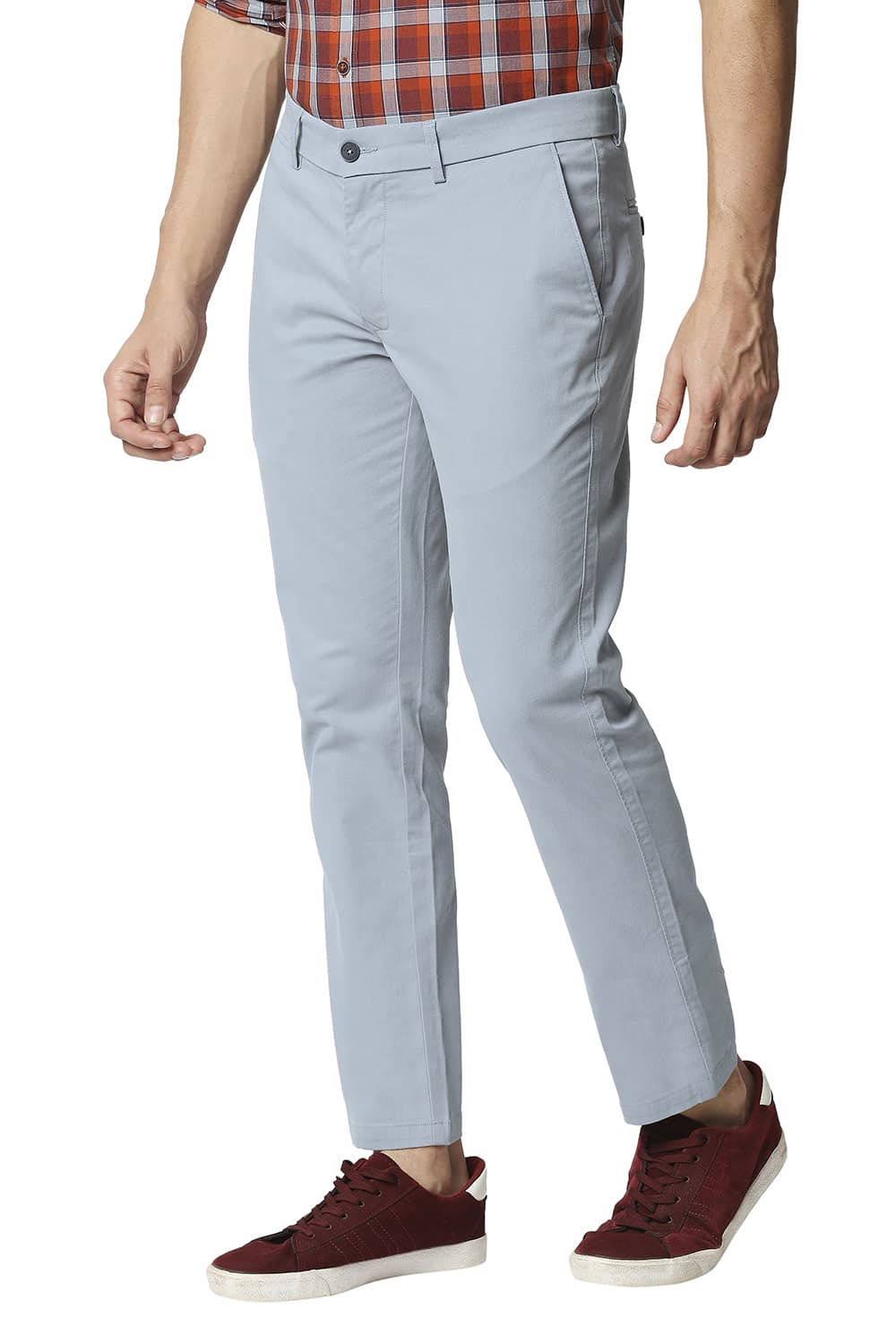 BASICS TAPERED FIT STRETCH TROUSERS