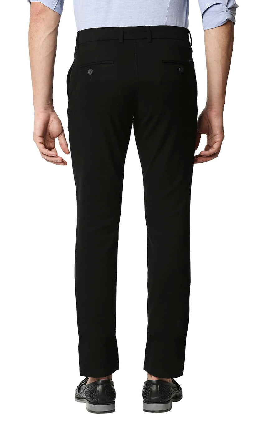 BASICS TAPERED FIT BRISTOL BLACK STRETCH TROUSERS
