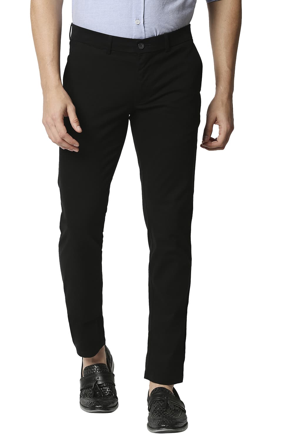 BASICS TAPERED FIT STRETCH TROUSERS