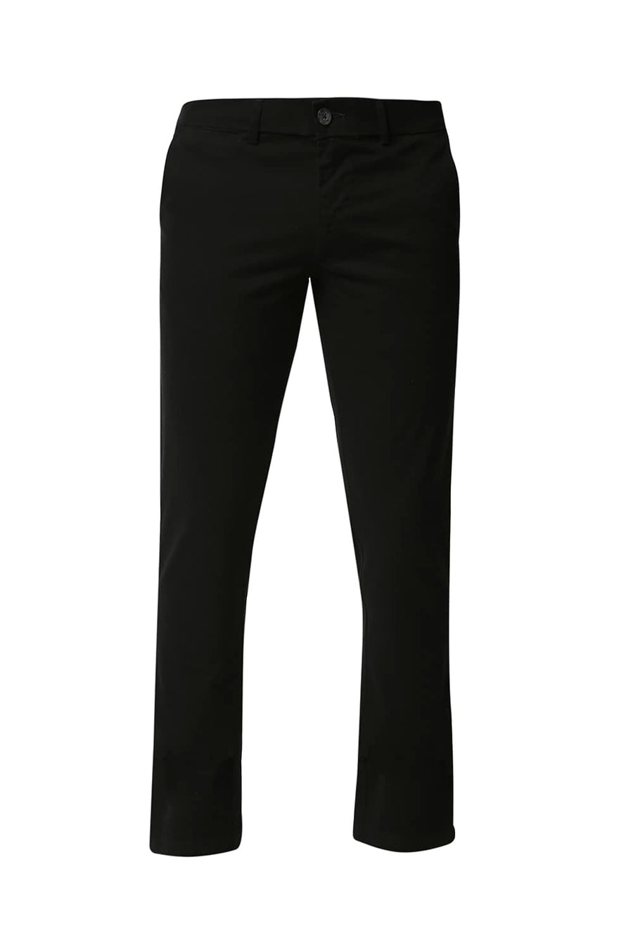 BASICS TAPERED FIT BRISTOL BLACK STRETCH TROUSERS