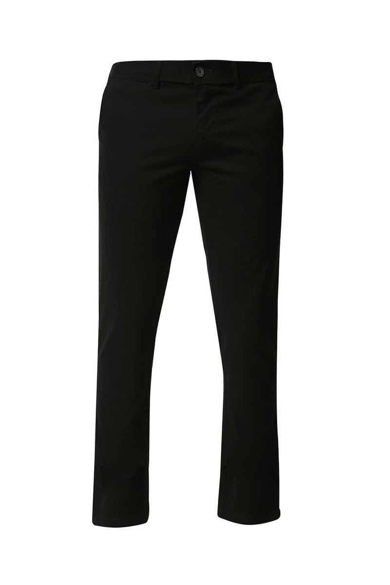 BASICS TAPERED FIT STRETCH TROUSERS