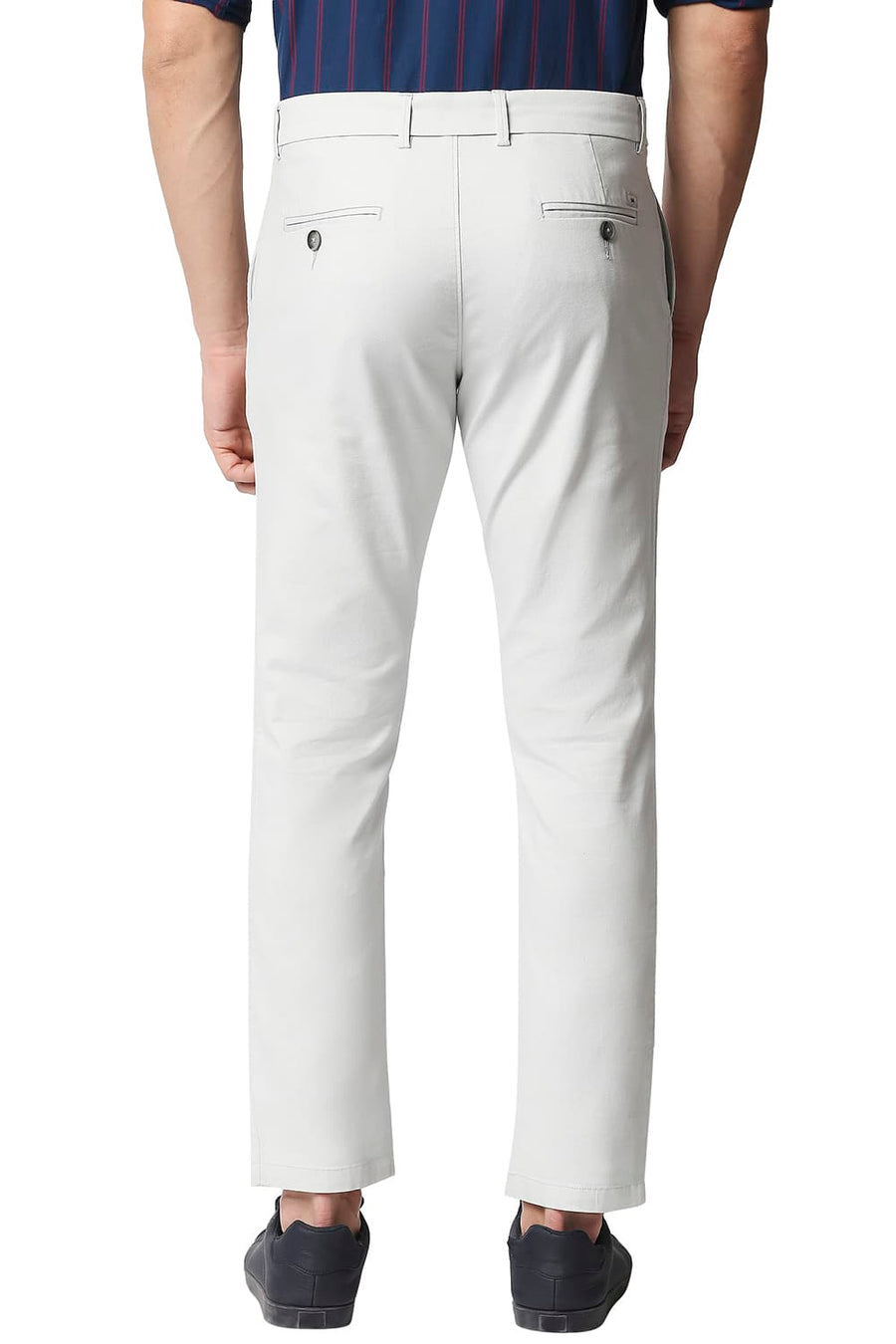 BASICS TAPERED FIT OUSTER GREY STRETCH TROUSERS