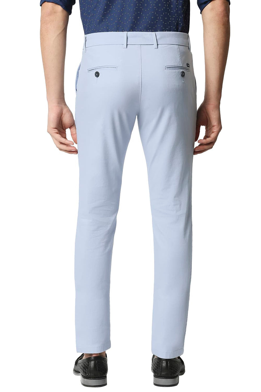 BASICS TAPERED FIT NANTUCKET BLUE STRETCH TROUSERS