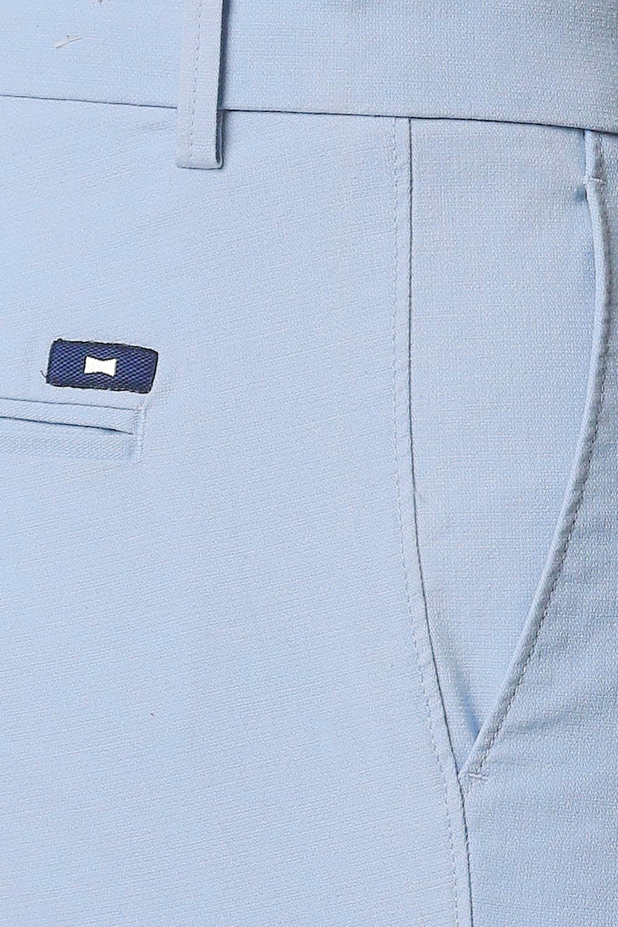 BASICS TAPERED FIT NANTUCKET BLUE STRETCH TROUSERS