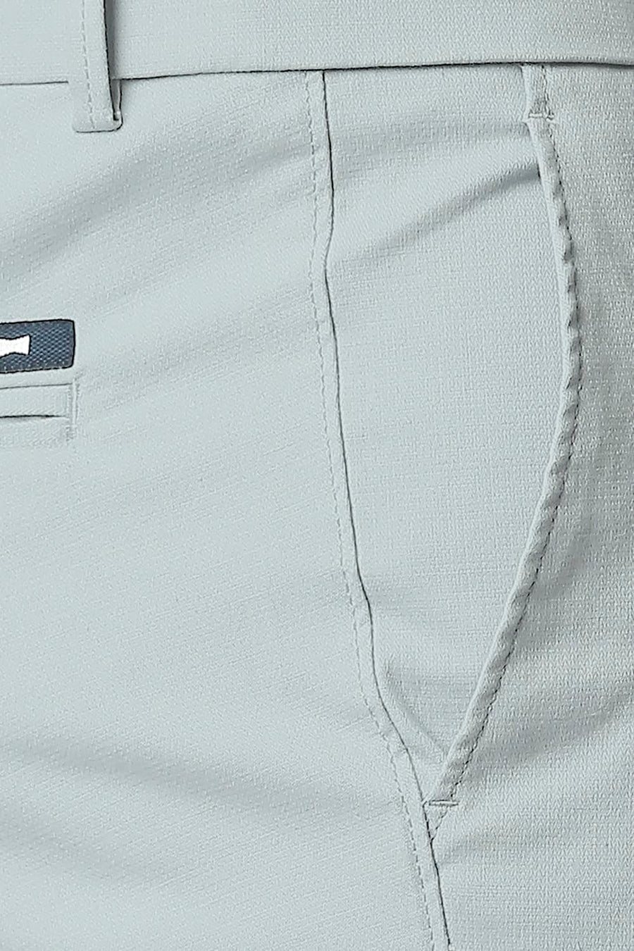 BASICS TAPERED FIT ETHER TURQUOISE STRETCH TROUSERS