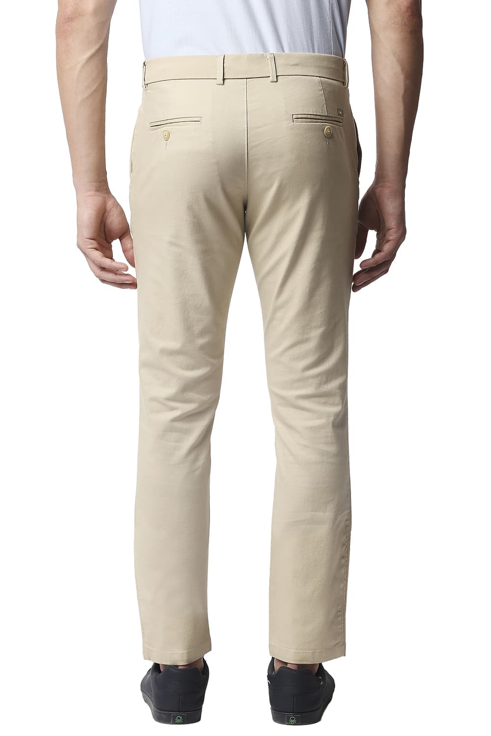 BASICS TAPERED FIT STRETCH TROUSERS