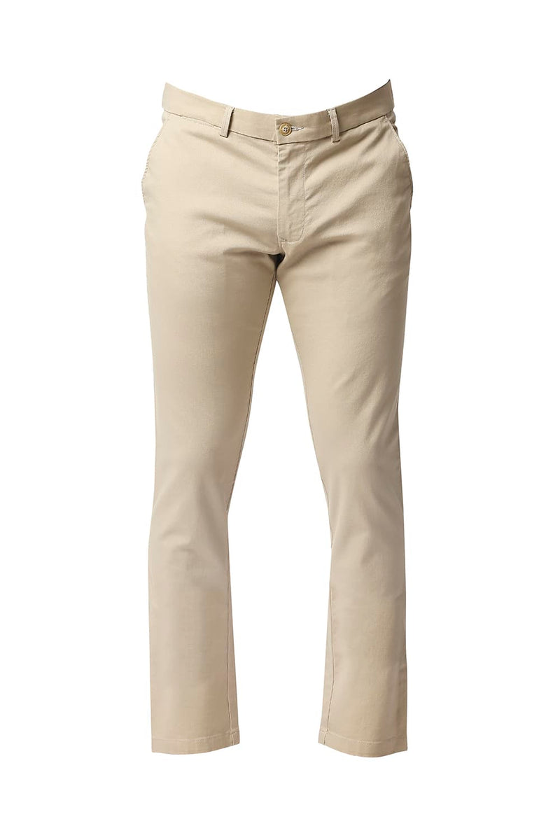 BASICS TAPERED FIT STRETCH TROUSERS