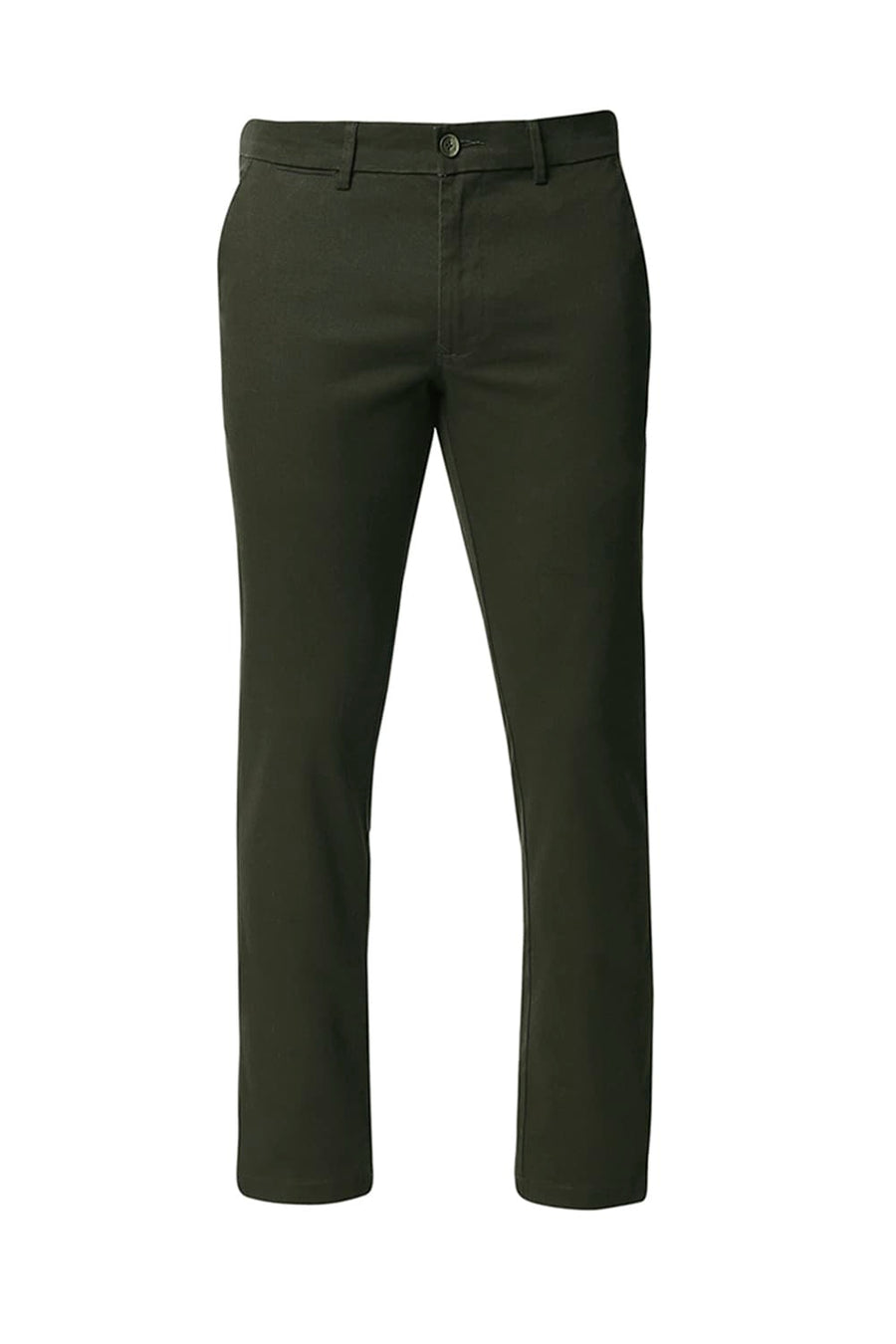 BASICS TAPERED FIT OLIVE NIGHT STRETCH TROUSERS