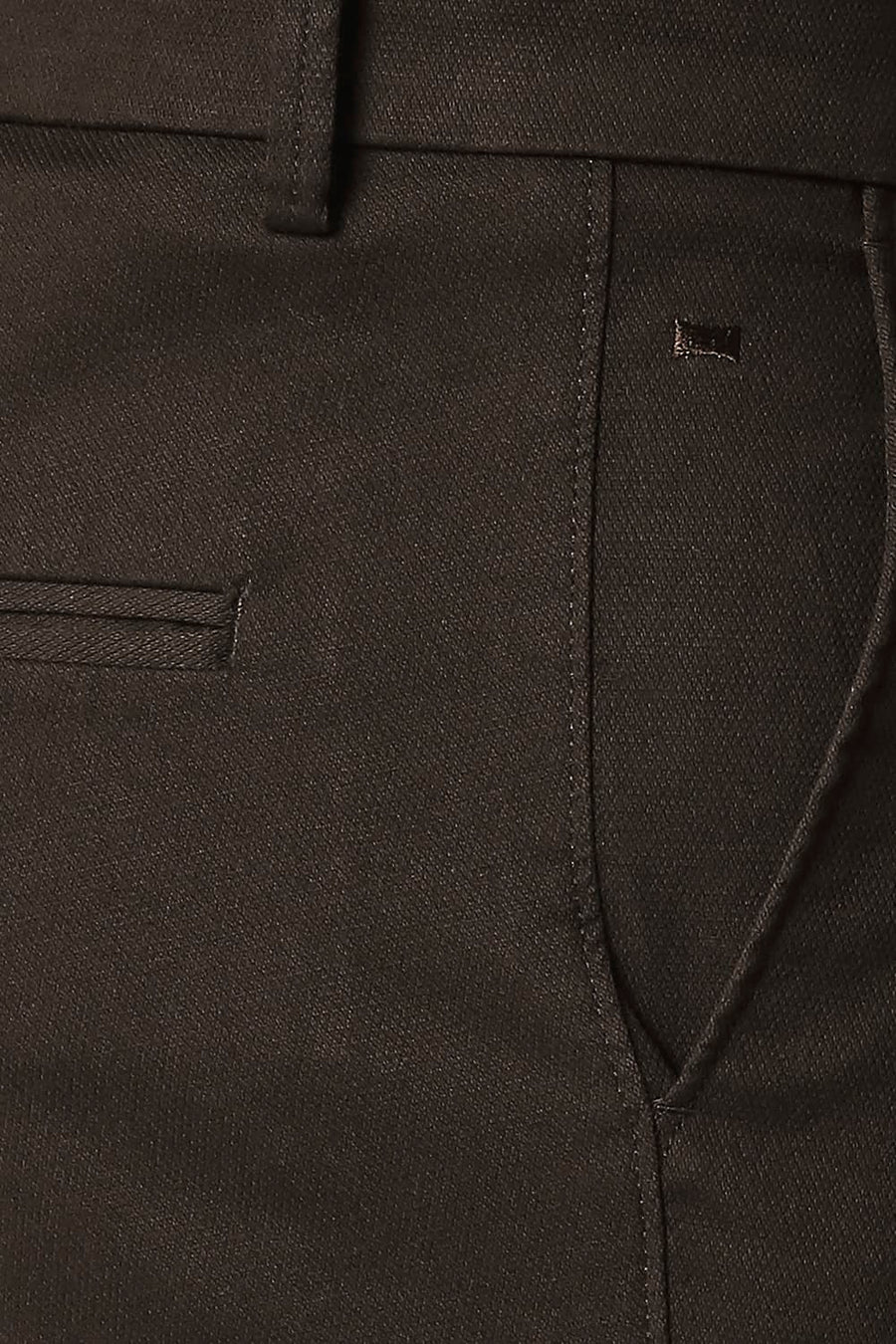 BASICS TAPERED FIT FUDGE WINE STRETCH TROUSERS