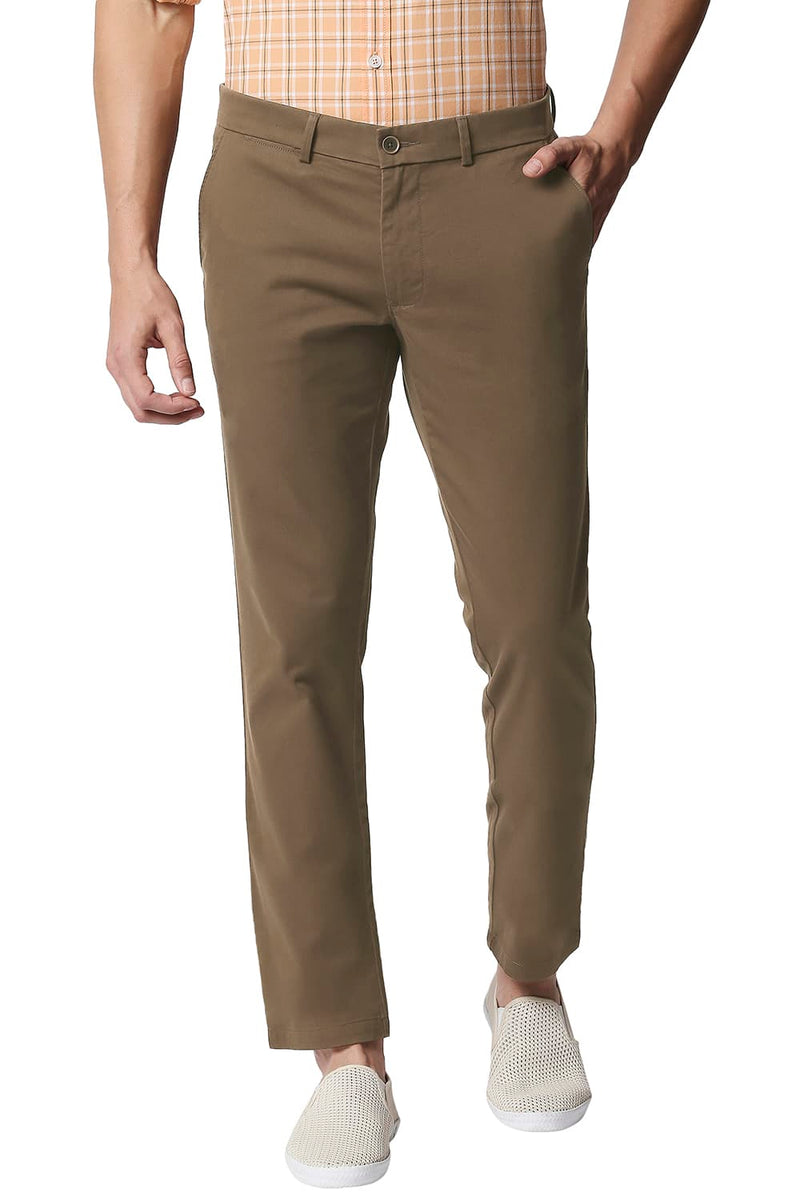 BASICS TAPERED FIT STRETCH TROUSERS