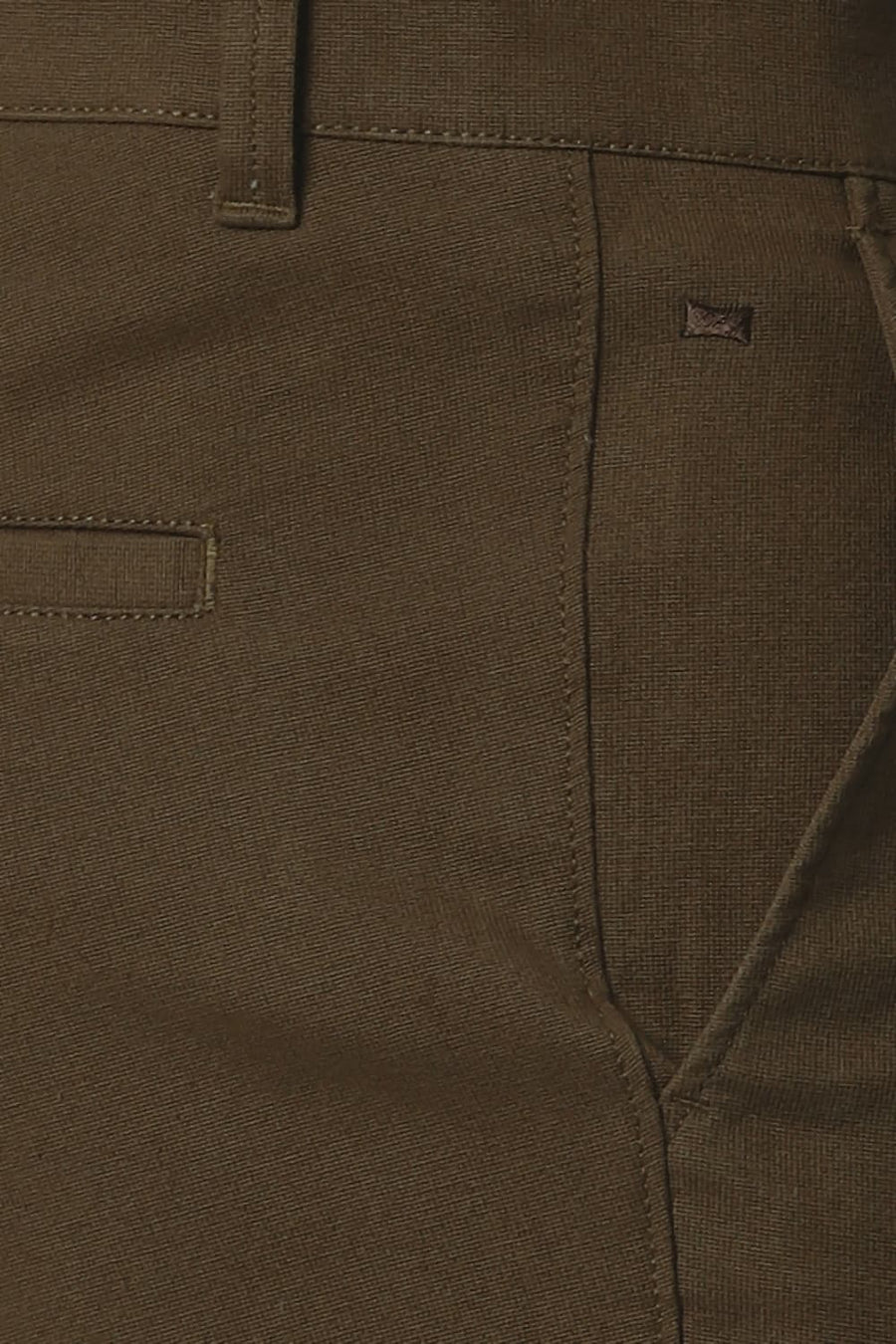 BASICS TAPERED FIT KANGAROO BROWN STRETCH TROUSERS