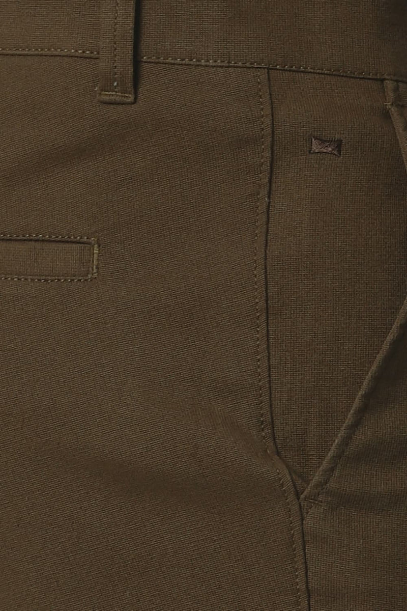 BASICS TAPERED FIT STRETCH TROUSERS