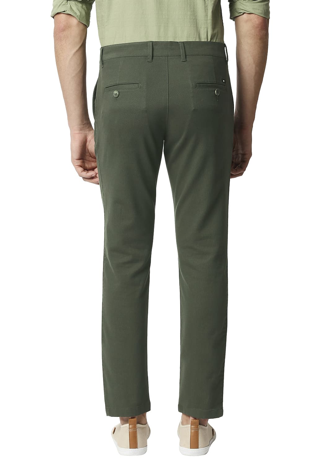 BASICS TAPERED FIT STRETCH TROUSERS