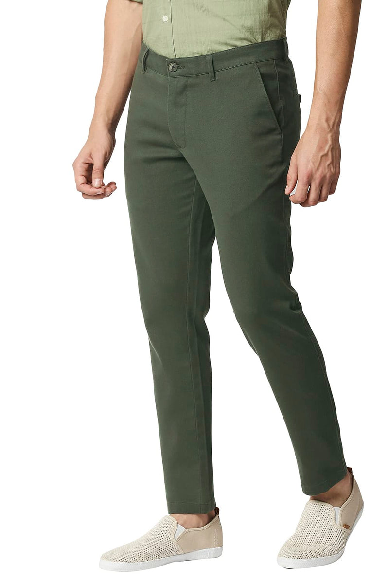 BASICS TAPERED FIT STRETCH TROUSERS