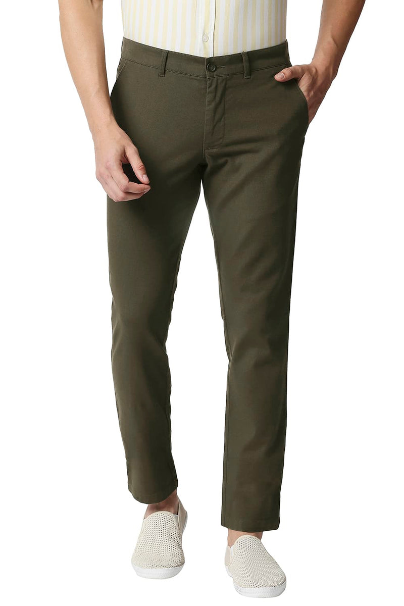 BASICS TAPERED FIT STRETCH TROUSERS