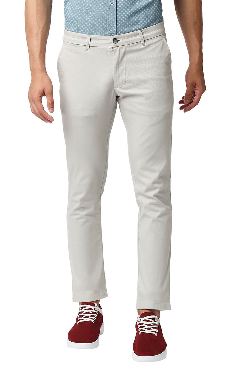 BASICS TAPERED FIT COTTON STRETCH TROUSERS