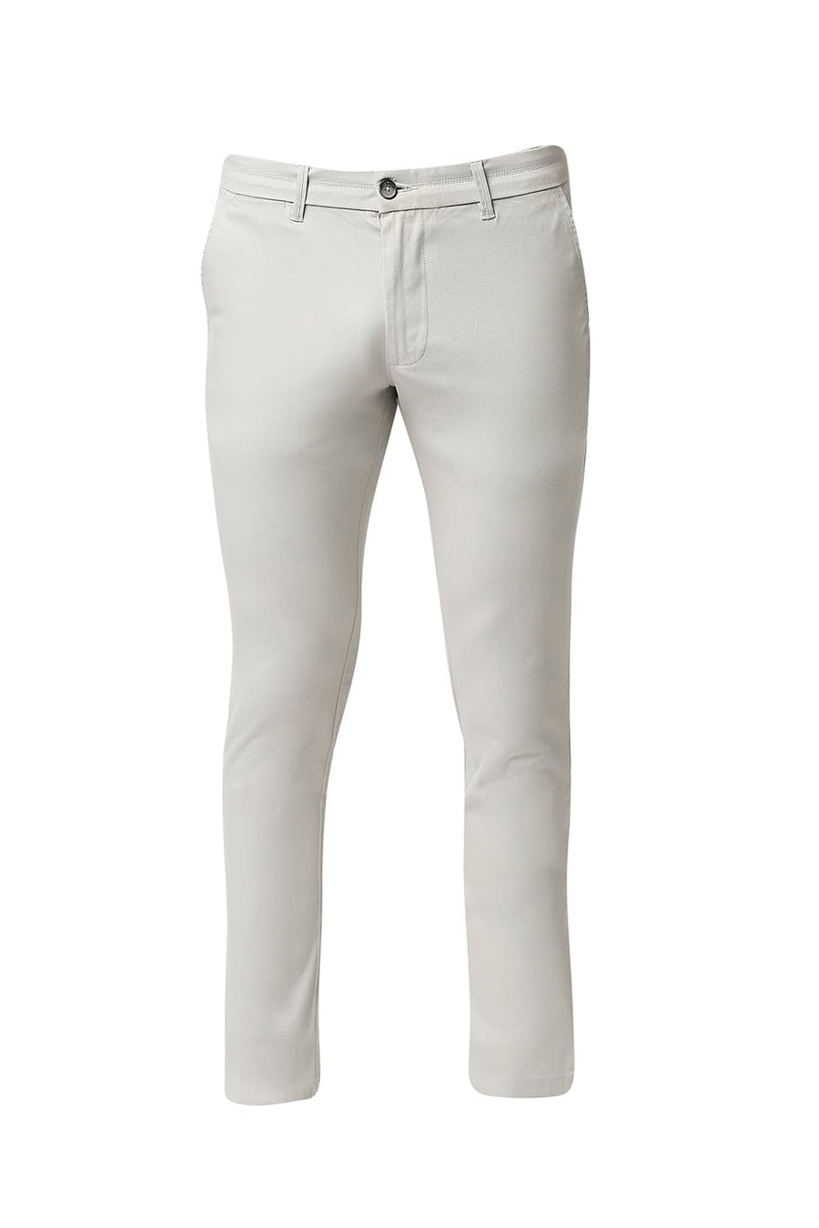 BASICS TAPERED FIT ONYX GREY COTTON STRETCH TROUSERS