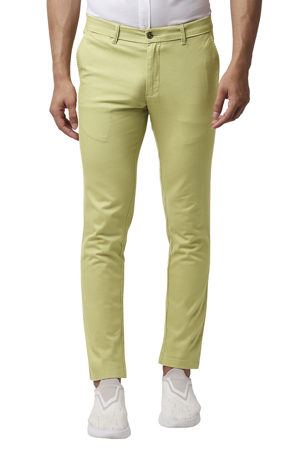 BASICS TAPERED FIT COTTON STRETCH TROUSERS