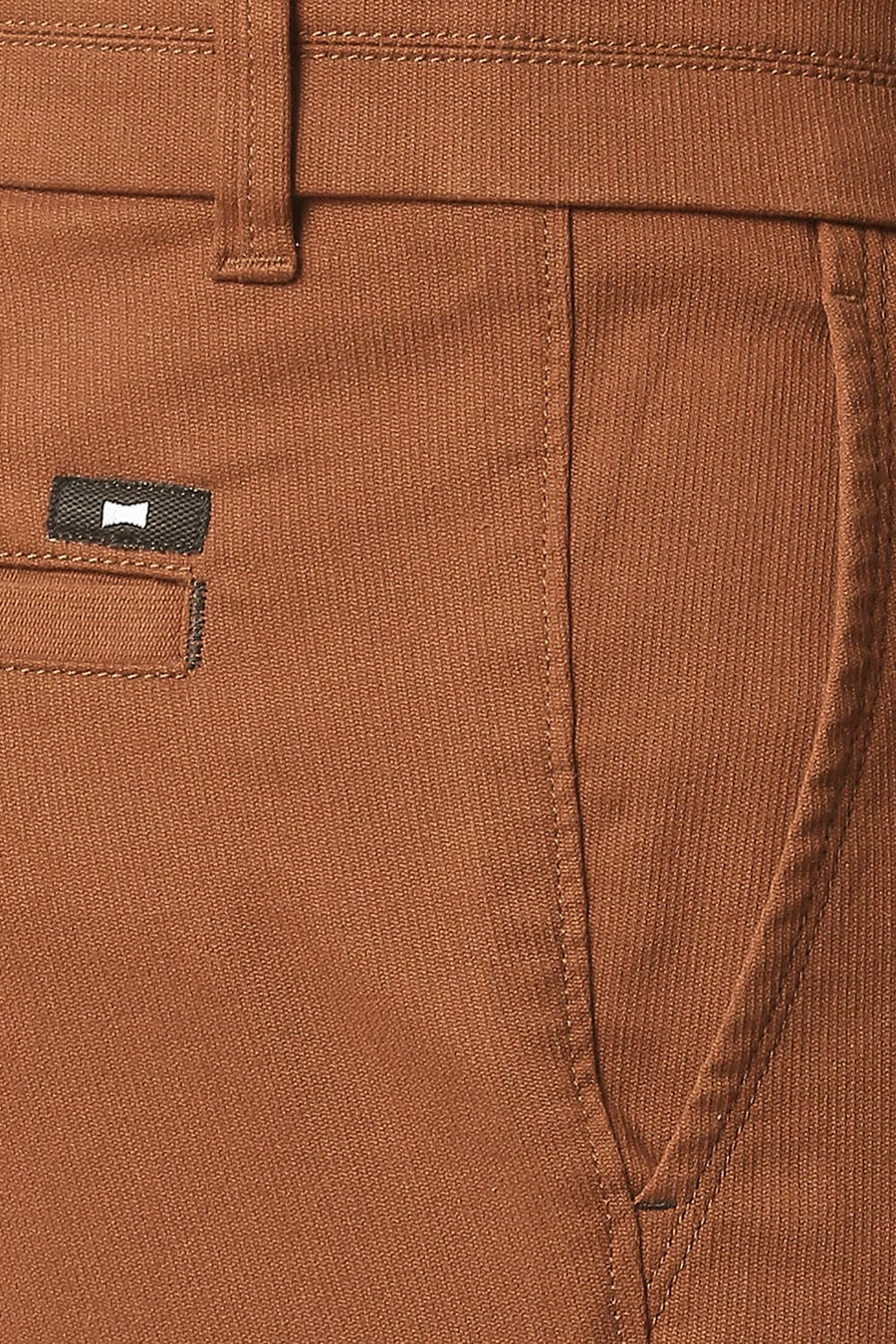 BASICS TAPERED FIT ADOBE BRICK STRETCH TROUSERS