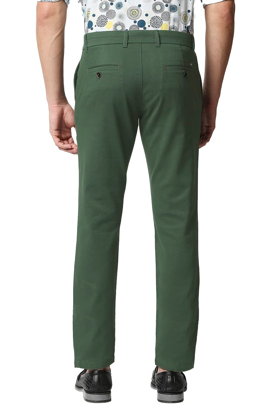 BASICS TAPERED FIT VERDANT GREEN STRETCH TROUSERS