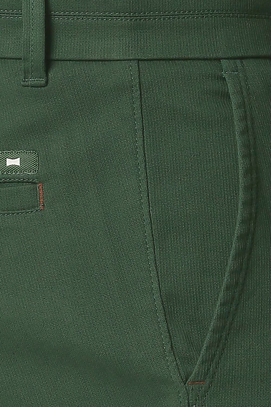 BASICS TAPERED FIT VERDANT GREEN STRETCH TROUSERS