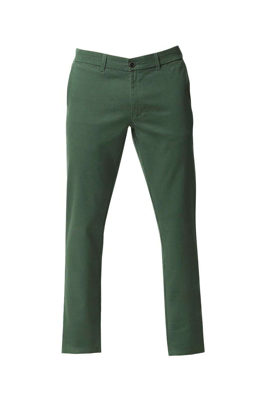 BASICS TAPERED FIT VERDANT GREEN STRETCH TROUSERS