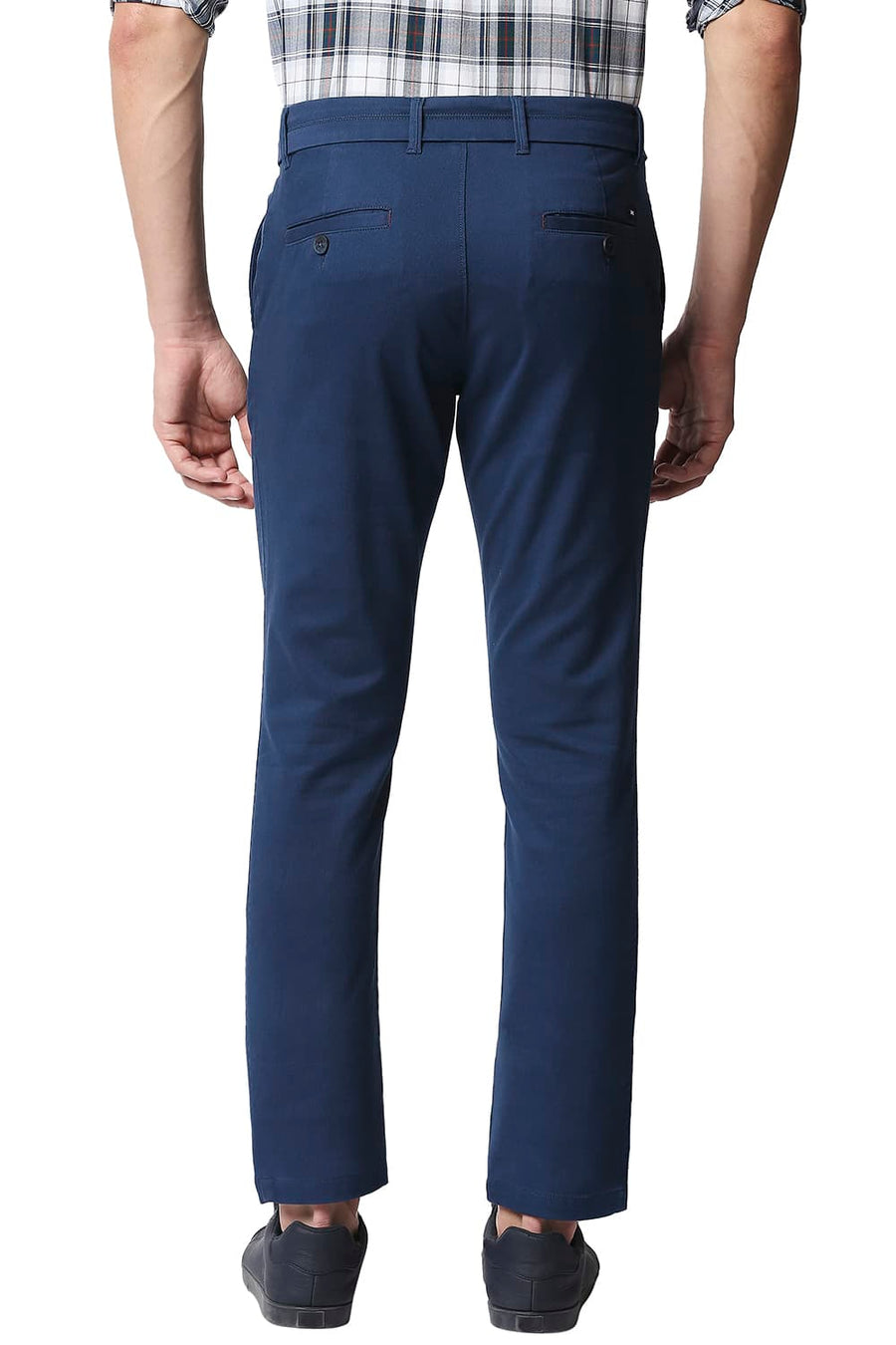BASICS TAPERED FIT SAPPHIRE BLUE STRETCH TROUSERS
