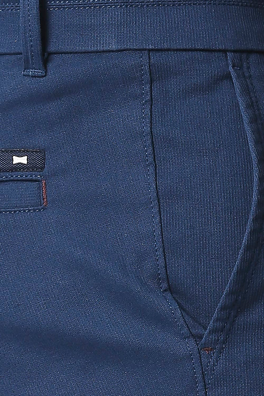 BASICS TAPERED FIT SAPPHIRE BLUE STRETCH TROUSERS
