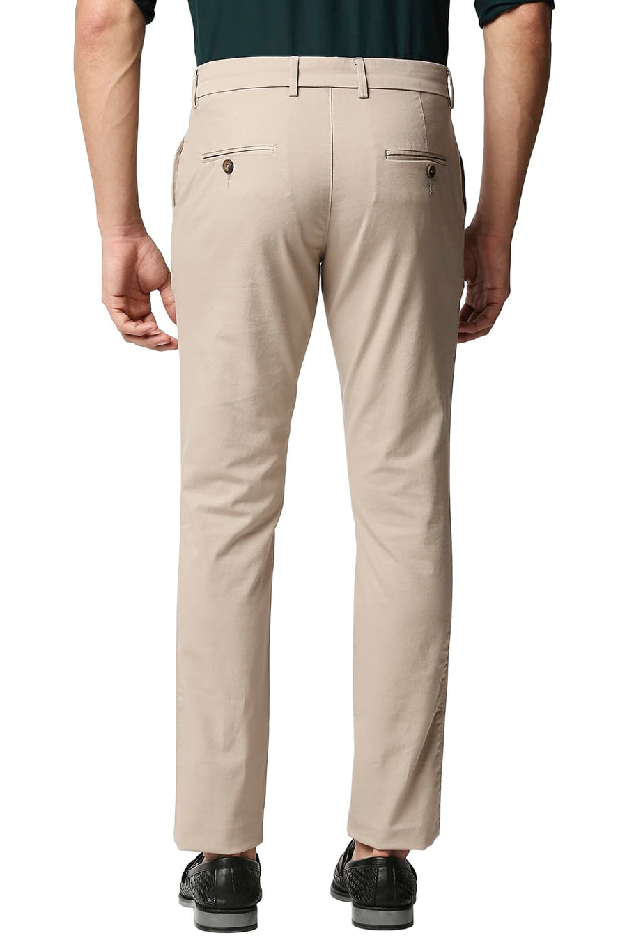 BASICS TAPERED FIT ANCIENT BEIGE STRETCH TROUSERS