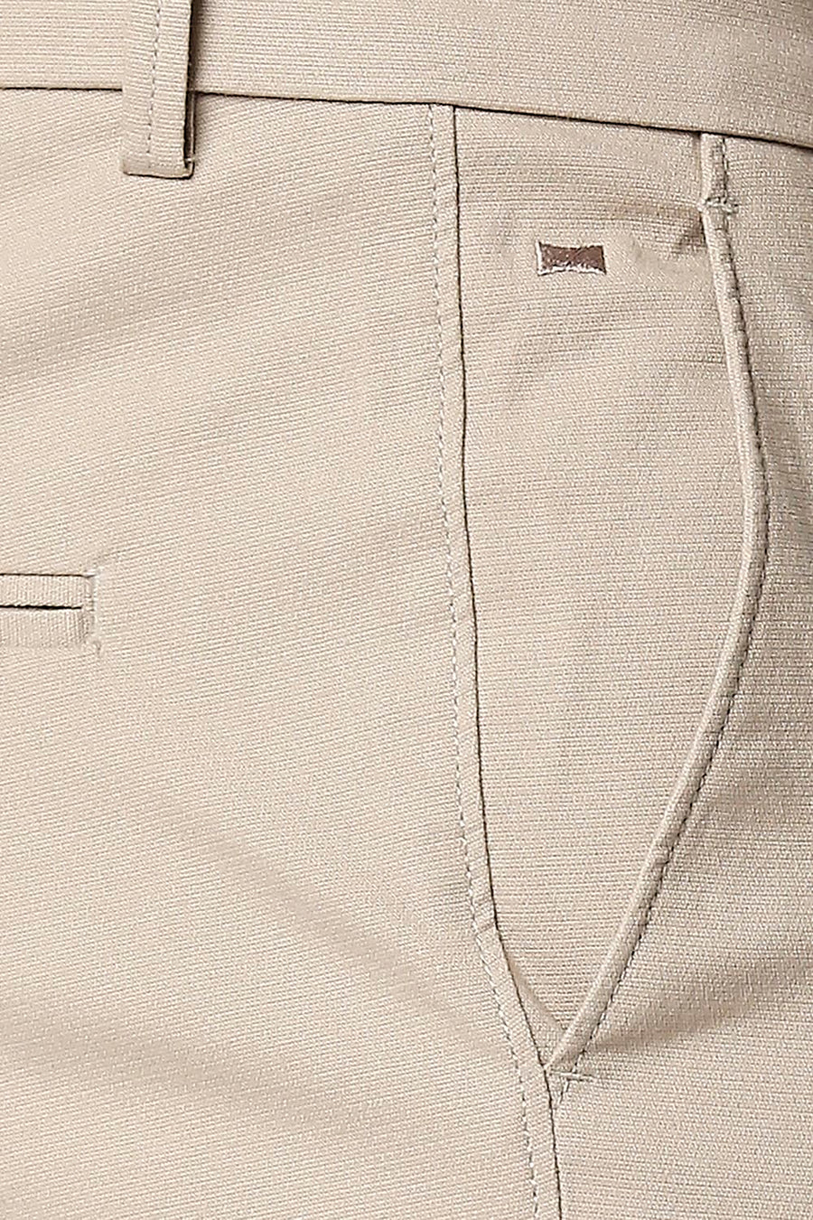 BASICS TAPERED FIT ANCIENT BEIGE STRETCH TROUSERS