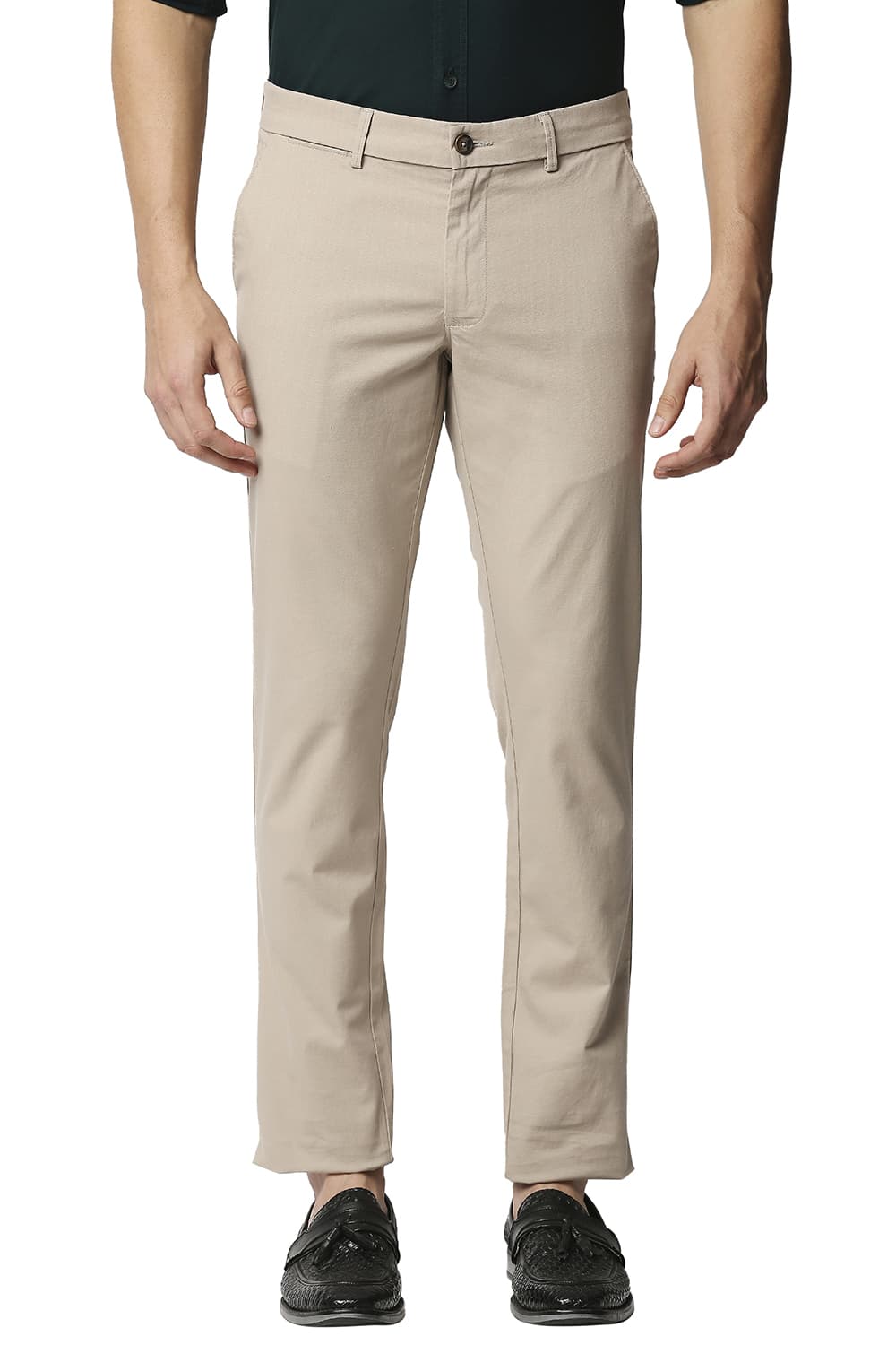 BASICS TAPERED FIT STRETCH TROUSERS