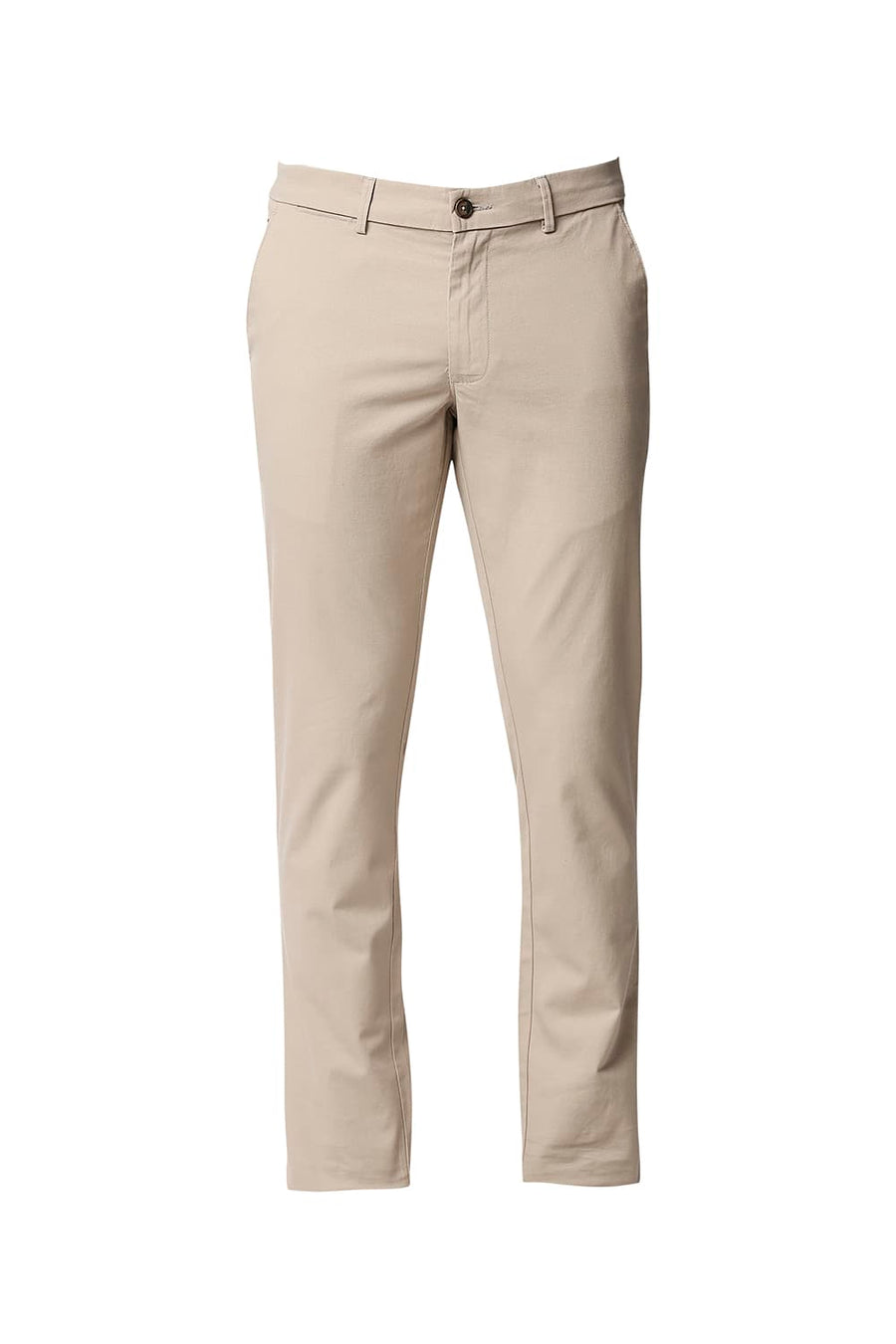 BASICS TAPERED FIT ANCIENT BEIGE STRETCH TROUSERS