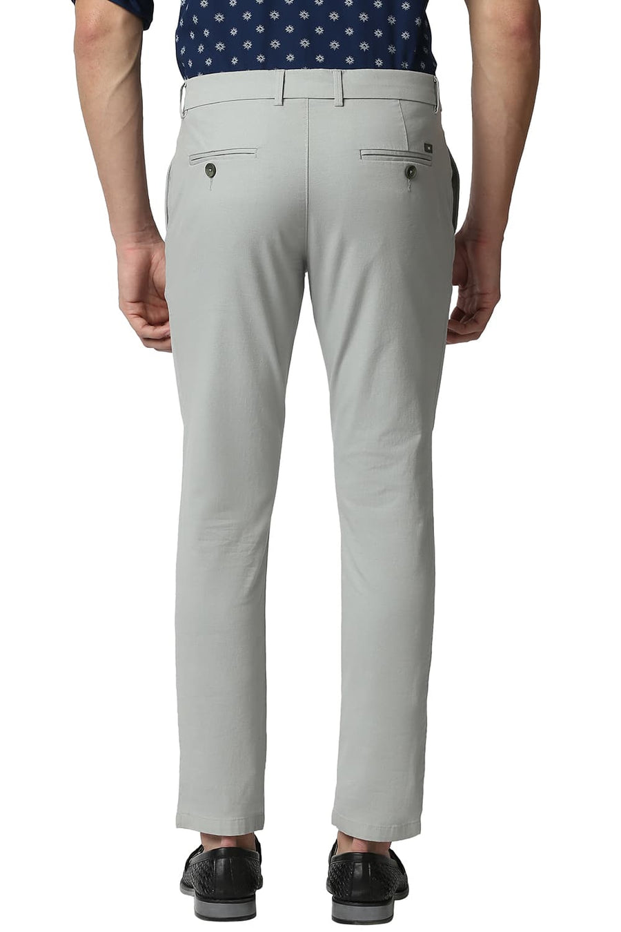 BASICS TAPERED FIT JADEITE GREEN STRETCH TROUSERS