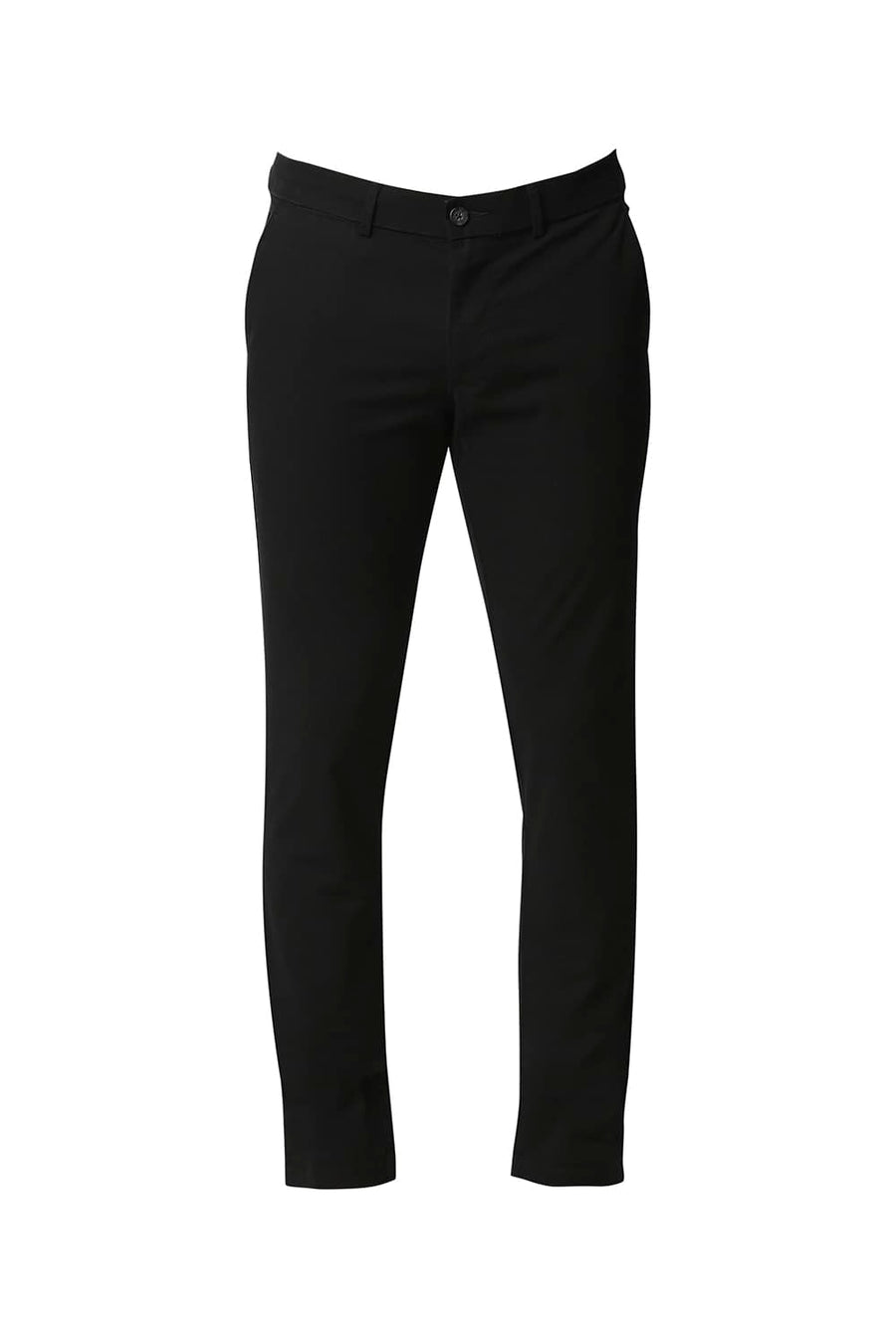 BASICS TAPERED FIT PHANTOM BLACK STRETCH TROUSERS