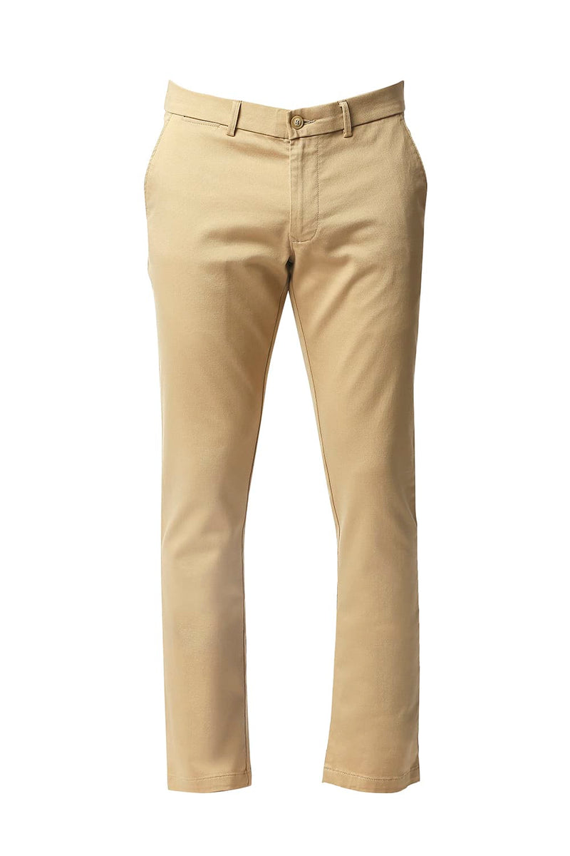 BASICS TAPERED FIT STRETCH TROUSERS