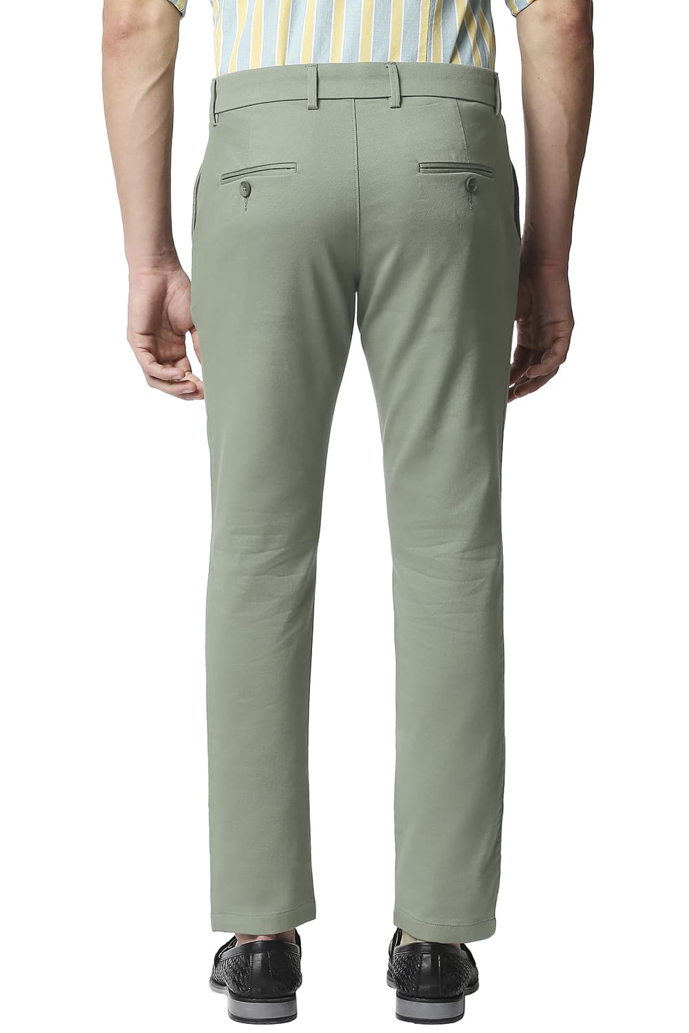 BASICS TAPERED FIT STRETCH TROUSERS