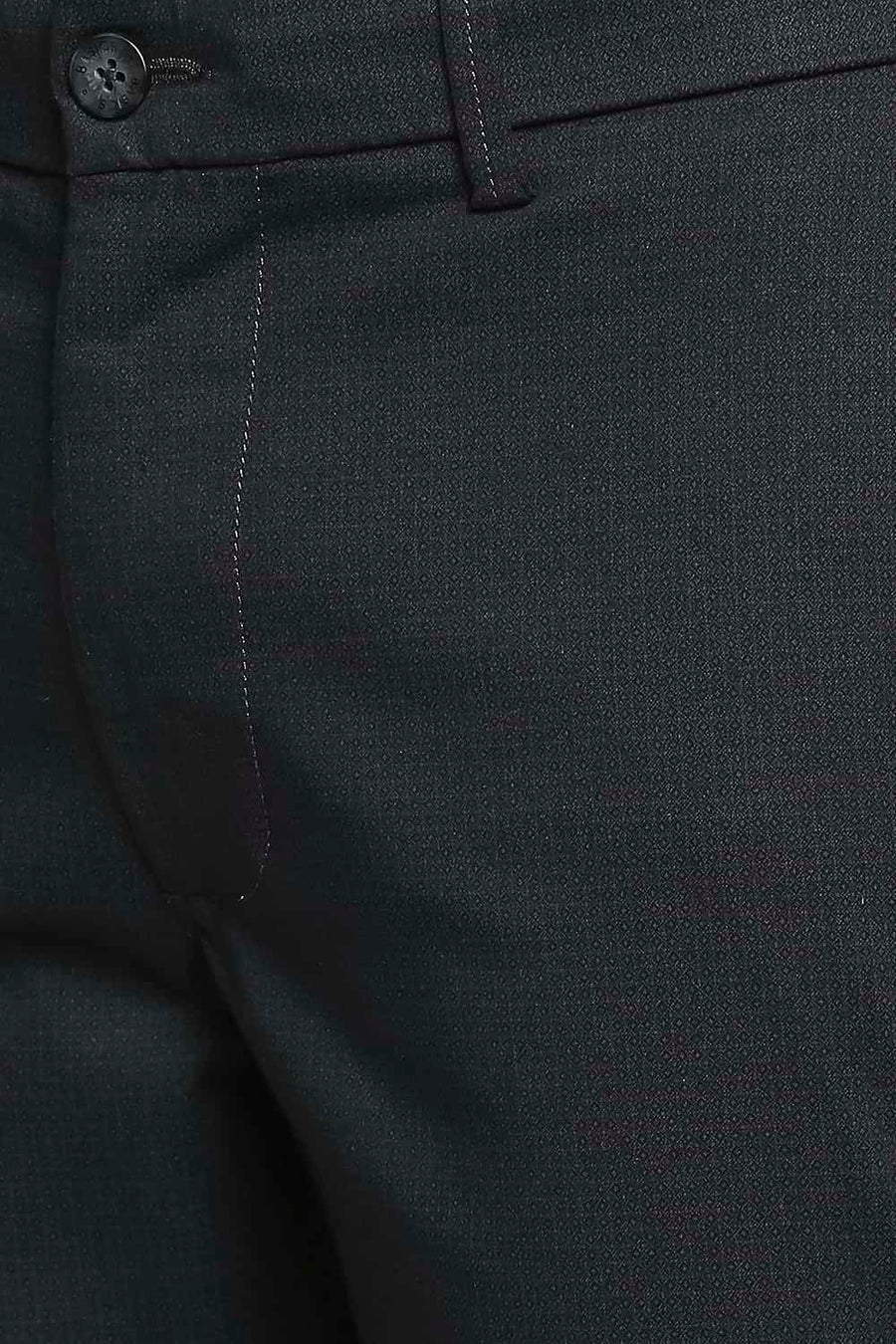 BASICS TAPERED FIT CAVIAR BLACK STRETCH TROUSERS