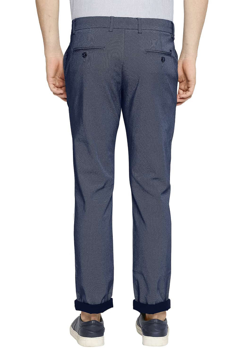 BASICS TAPERED FIT MAJOLICA NAVY STRETCH TROUSERS