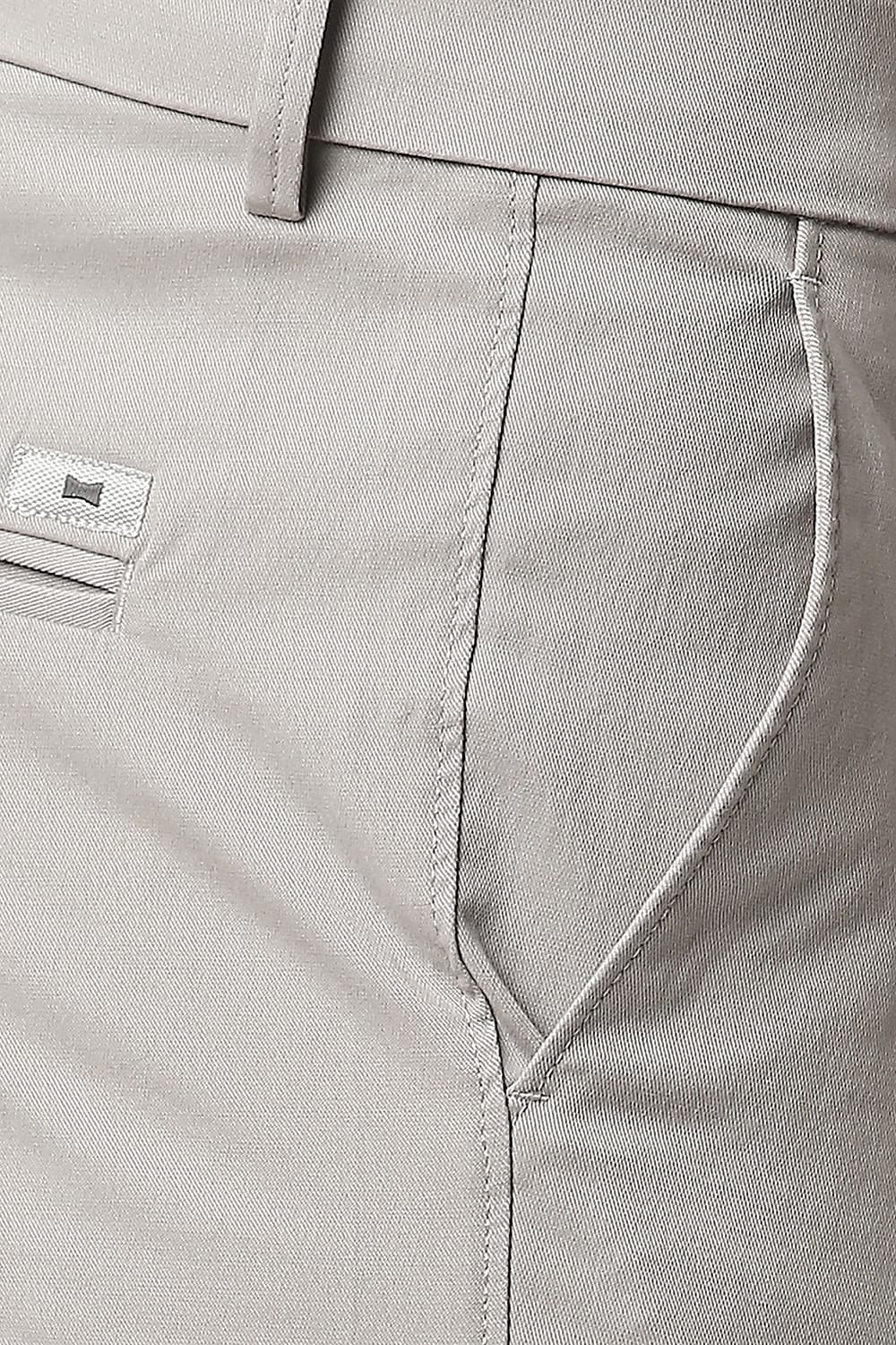 BASICS TAPERED FIT COTTON STRETCH TROUSERS