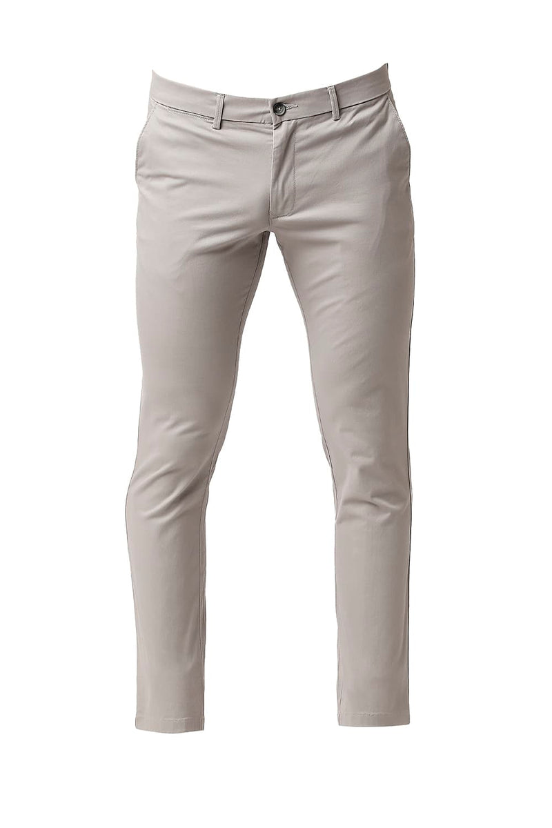 BASICS TAPERED FIT COTTON STRETCH TROUSERS