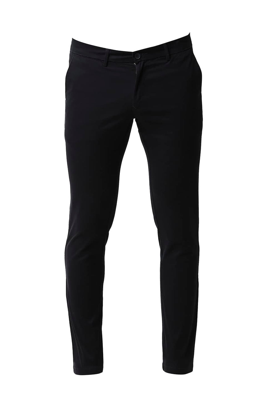 BASICS TAPERED FIT ECLIPSE NAVY COTTON STRETCH TROUSERS