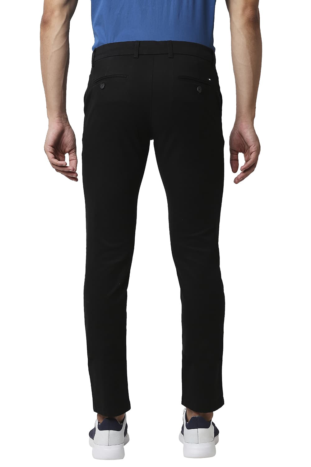 BASICS TAPERED FIT COTTON STRETCH TROUSERS