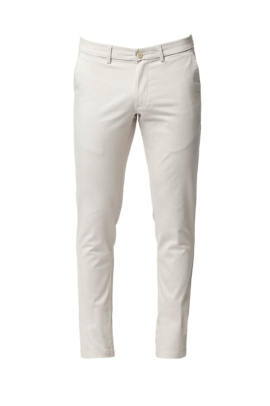 BASICS TAPERED FIT SCROLL GREY STRETCH PRINTED TROUSERS