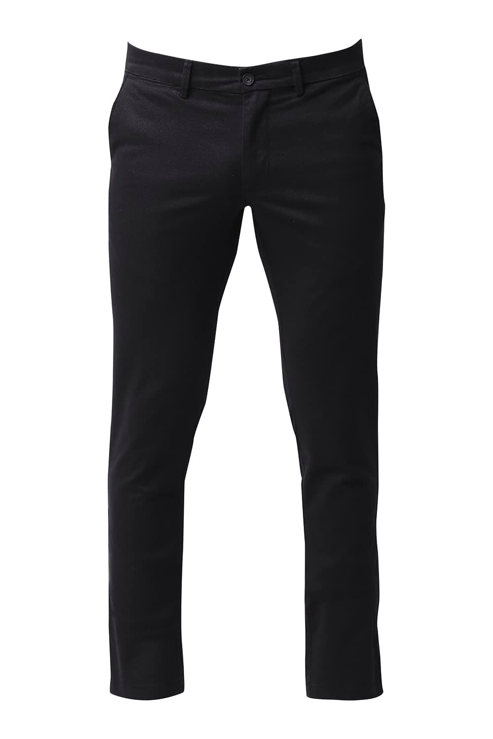 BASICS TAPERED FIT STRETCH PRINTED TROUSERS