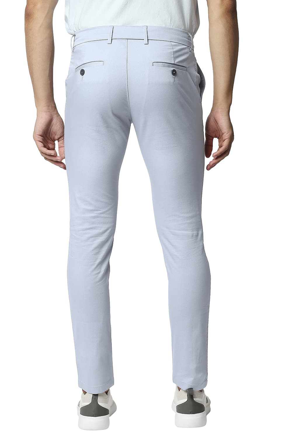 BASICS TAPERED FIT BROKEN TWILL STRETCH TROUSERS