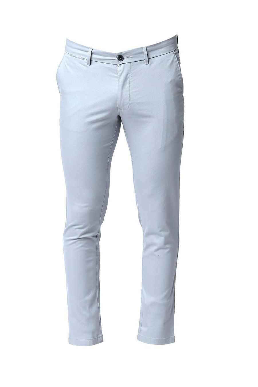 BASICS TAPERED FIT WEATHERVANE BLUE BROKEN TWILL STRETCH TROUSERS